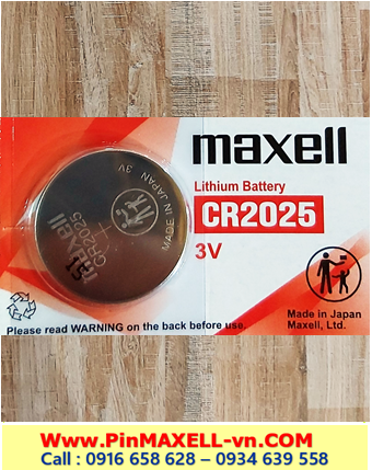 Maxell CR2025, Pin 3v lithium Maxell CR2025 _Made in Japan _1viên